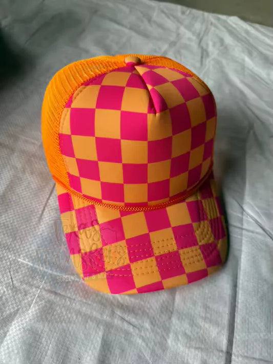 Orange & Pink Check Front